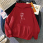 Women's Hoodie Pullover Sweatshirt Stylish Flower Print With Thick Long Sleeves Tops Loose