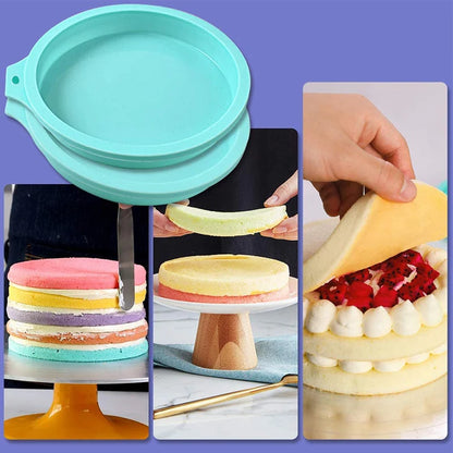 1pc/4pcs Round Silicone Cake Pan Set – Non‑Stick Rainbow Baking Molds for Pizza & Pancakes