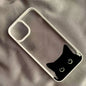 Cute Black Cat Pattern Hard Clear Phone Case For iPhone 15 16 Pro Max Plus 14 13 12 11 Pro  XR X XS Max Plus SE2 Cover