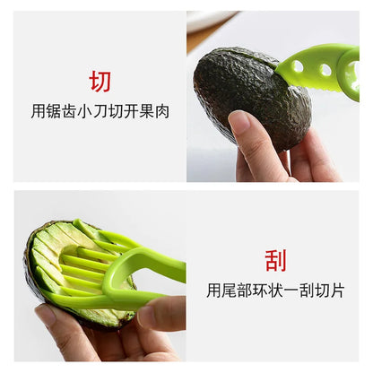 3 In 1 Avocado Slicer Shea Corer Butter Fruit Peeler Cutter Pulp Separator Plastic Knife Kitchen Vegetable Tools Kitchen Gadgets