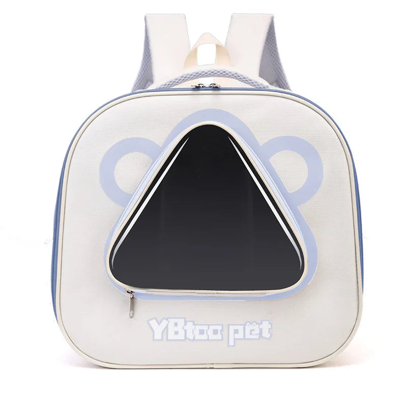 Cat backpack, outing schoolbag, double-shoulder pet bag, cat for travel, dog and cat supplies, transparent large-capacity portab