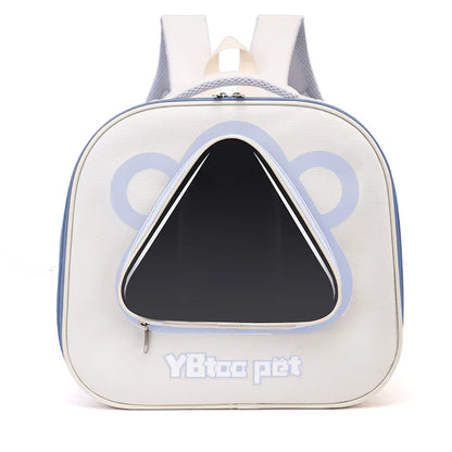 Cat backpack, outing schoolbag, double-shoulder pet bag, cat for travel, dog and cat supplies, transparent large-capacity portab