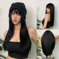 Long Straight Blonde Synthetic Wigs highlight Golden Hair Natural Female wig Middle Part Wigs For Cosplay Party Heat Resistant