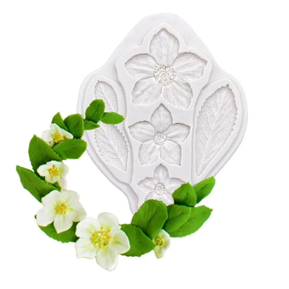 1pc Silicone Mold – Leaves & Flowers for Cake, Chocolate, Candy & DIY Crafts
