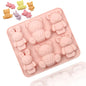 Teddy Bear Silicone Mold Cute Cartoon Animal Chocolate Cake Jello Baking Mould For Handmade DIY Soap Candy Ice Cube Making Tools
