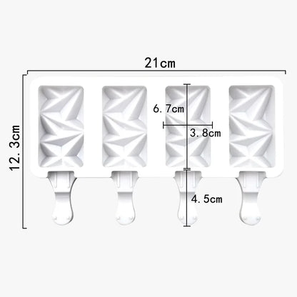 3/4 Cell DIY Silicone Ice Cream Mold Homemade Popsicle Maker Reusable Ice Cube Tray Mousse Dessert Ice Cream Mould Baking Tools