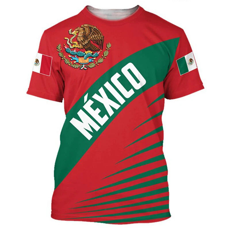 Mexico T-Shirts Mexican Flag 3D Print Streetwear Men Women Fashion Oversized Short Sleeve T Shirt Kids Tees Tops Clothing