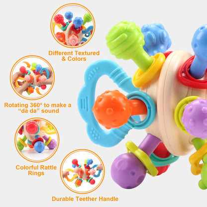 Baby Toys Manhattan Round Ball Soft Silicone Hand Grab Ball Rattle for Infant 0-12months Infantil Chewable Teethers Toys