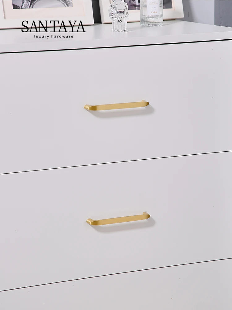 Solid Brass Handles Modern  Kitchen Cabinet Knob Cupboard Door Pulls Drawer Knobs Gold Furniture Handle Hardware