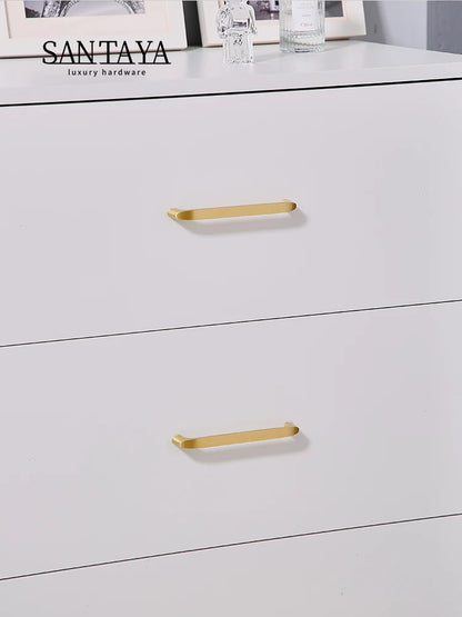 Solid Brass Handles Modern  Kitchen Cabinet Knob Cupboard Door Pulls Drawer Knobs Gold Furniture Handle Hardware