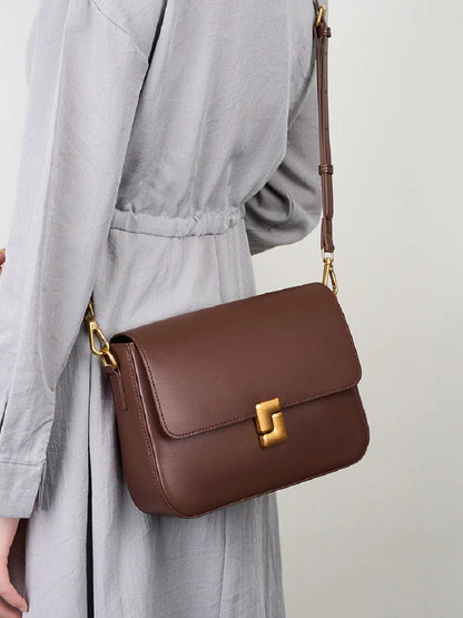 2025 genuine Leather Women Crossbody Bag Luxury Design Small Square Bag Cowhide Women's Commuter Shoulder Bag ladies gift