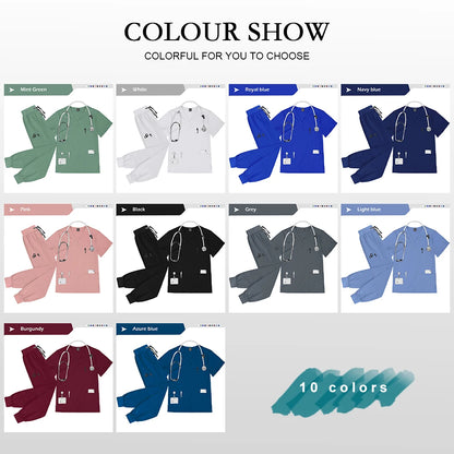 Wholesale Nurse Uniform Set Doctor Nurses Dental Hospital Uniforms Joggers Pants Sets Beauty Spa Nursing Articles Scrub Workwear