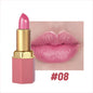 6 Colors Gold Bar Tube Lipstick Matte Texture Pearlescent Glitter Velvet Lipstick Valentine's Day Gift 1PCS