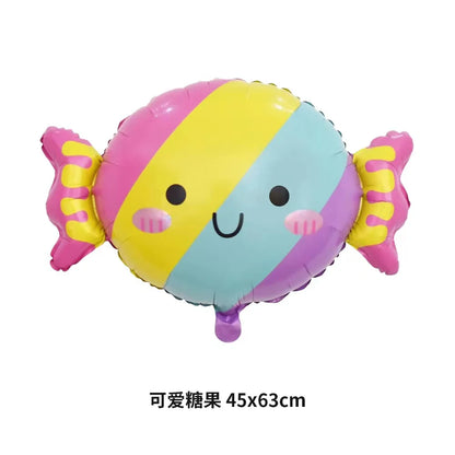 32Inch Donut globos Foil Balloon Fruit Ice Cream Helium Balloon Birthday Party Decoration Kids Toy Sweet Digital baby shower