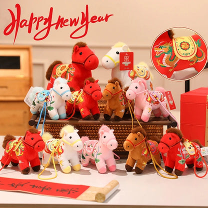 2026 Chinese New Year Keychain The Year of Horse Keyring Mascot Pendant Chinese Spring Festival Cute Pony Pendant
