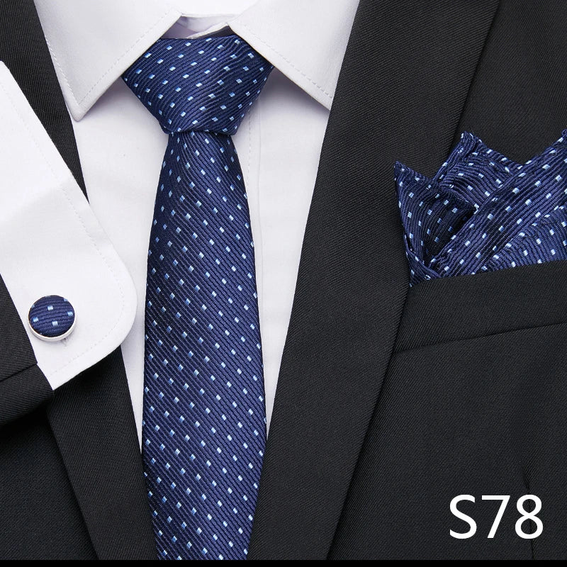 Tie Pocket Squares Cufflink Necktie Set