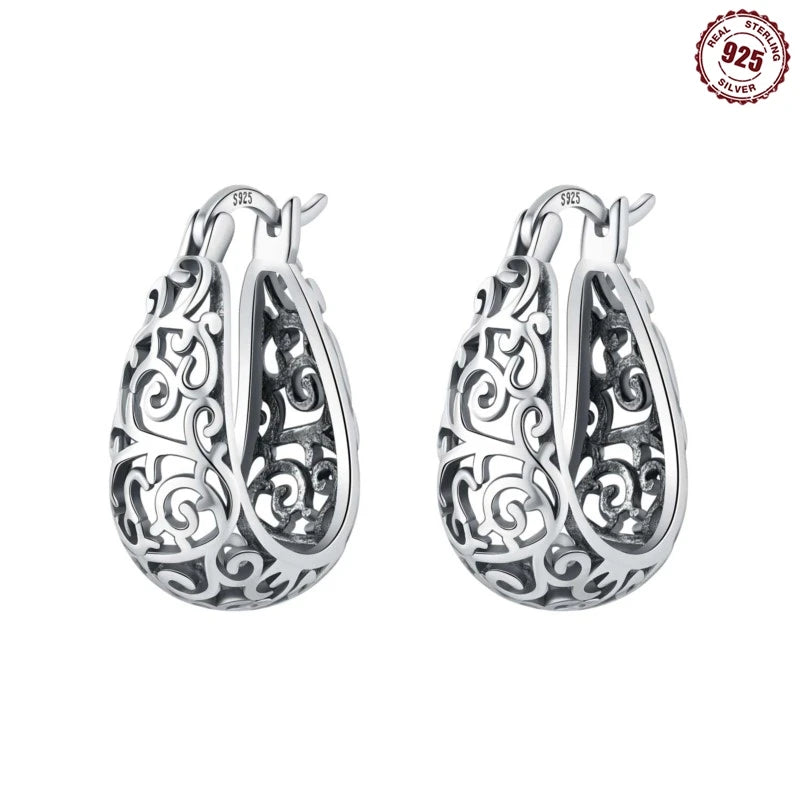 925 Sterling Silver Hoop Earrings Simple Sleeping Cat Earrings For Engagement Wedding Party Birthday Jewelry Gift
