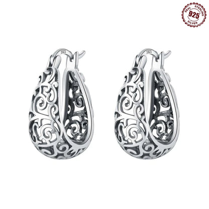 925 Sterling Silver Hoop Earrings Simple Sleeping Cat Earrings For Engagement Wedding Party Birthday Jewelry Gift
