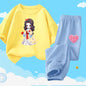 Teens Girls' 2-Piece Fashion Outfit: Princess Short Sleeve T-Shirt and Long Pants Tracksuit Set