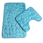 Set of 3 Bathroom Bath Mat Set  Soft Non Slip or 2PCS Cobblestone Absorbent Bathroom Mat Rug Carpets and Toilet Lid