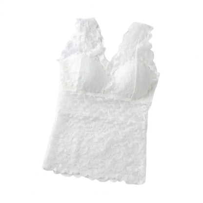 Women's Lace See-through Pads Tank