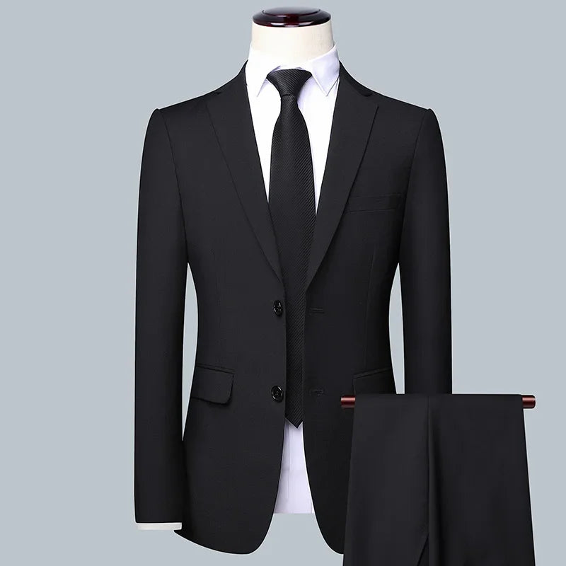 Men's (suit + Vest + Trousers) Solid Color Business Suit 3/2 Business Suit
