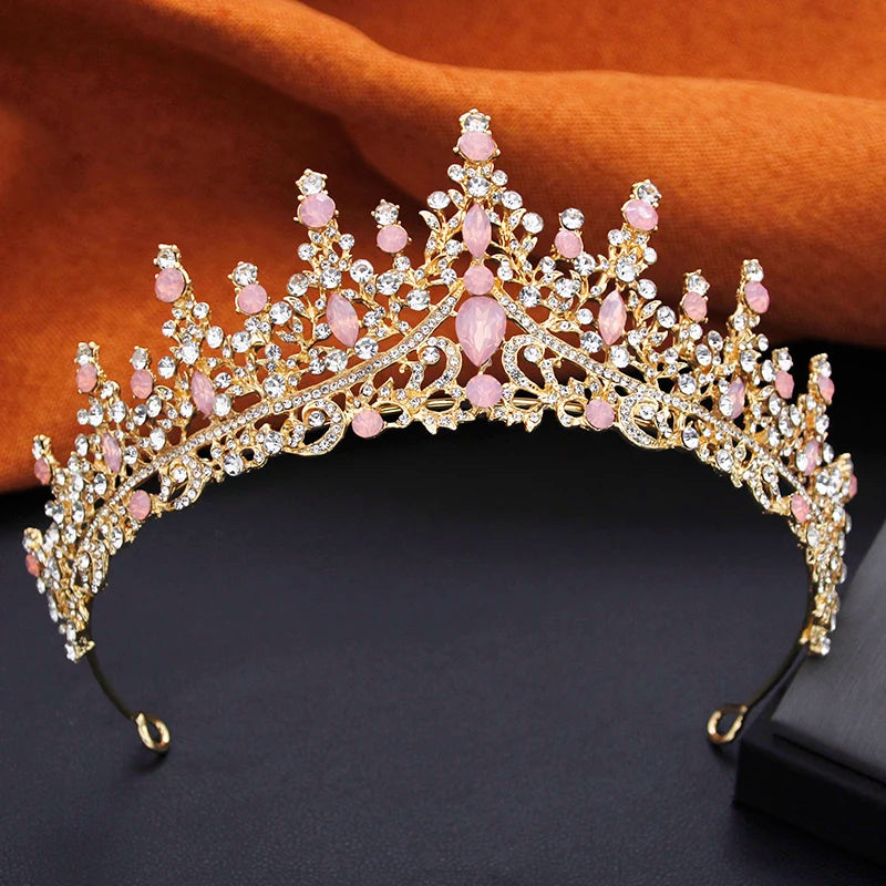 Elegant Party Birthday Bridal Wedding Crown Tiaras and Necklace Earrings 3 pcs Sets