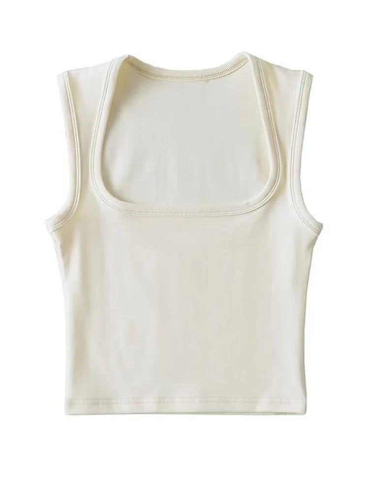 Deep Square Collar Crop Top