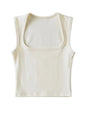 Deep Square Collar Crop Top