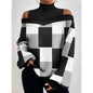 Women's Blouse Shirt New clothing with shoulder drop design, women's lantern sleeve printed top