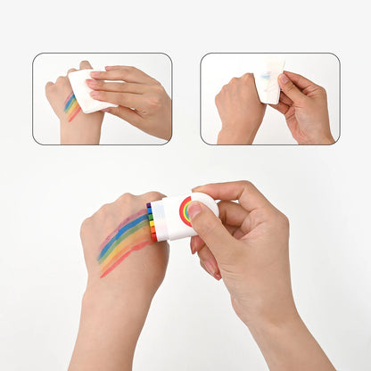 2 Pcs Rainbow Crayon Paint Color Set - Birthday Party Colorful Theme Oil Pastel Accessories, Family Christmas Halloween Gift