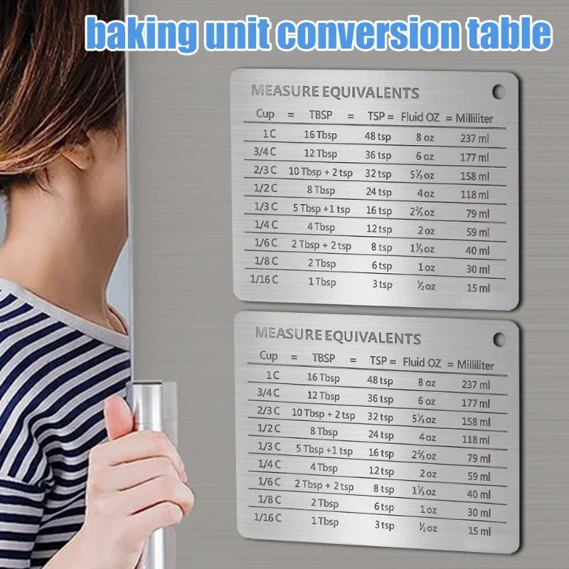 Measurement Conversion Chart Refrigerator Magnetic