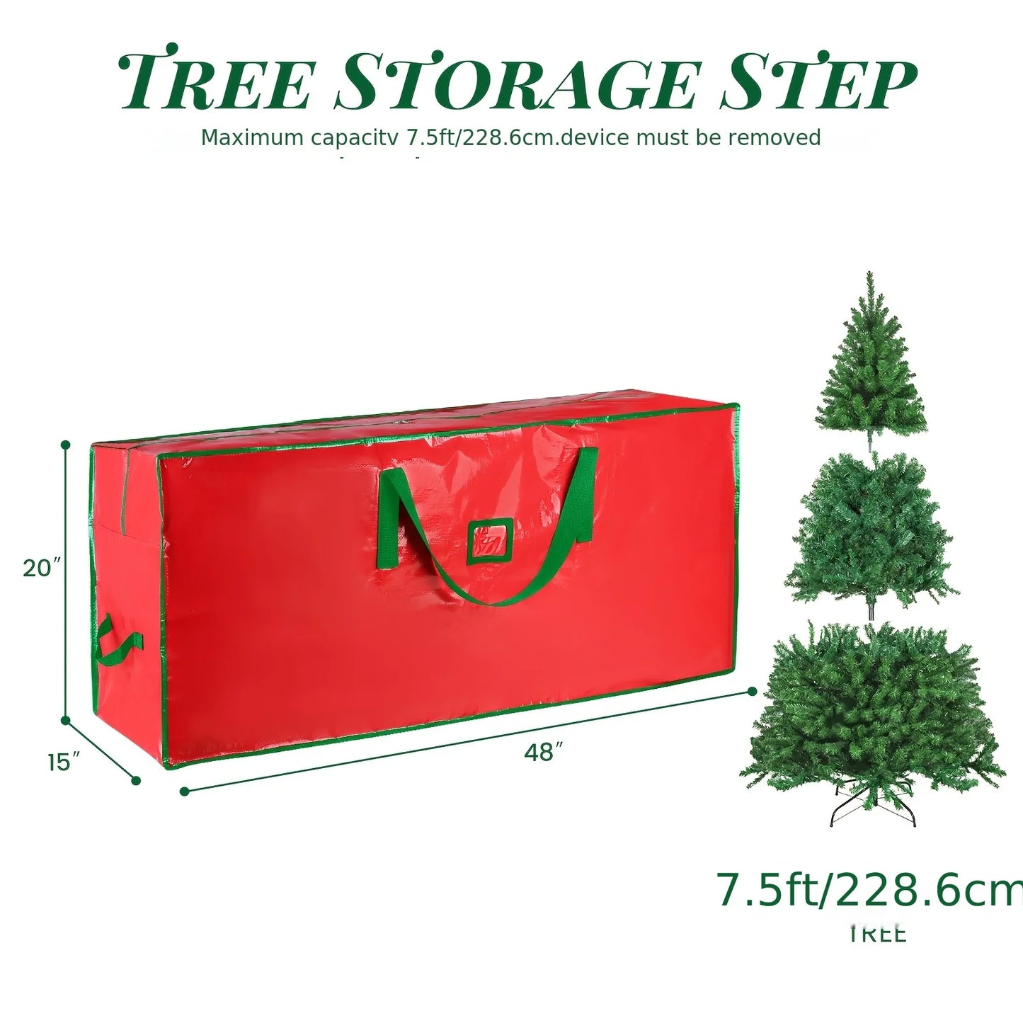 9ft Extra-Large Christmas Tree Storage Bag - Waterproof Durable PVC With Dual Zipper & Sturdy Handles | 24-hour Shipping