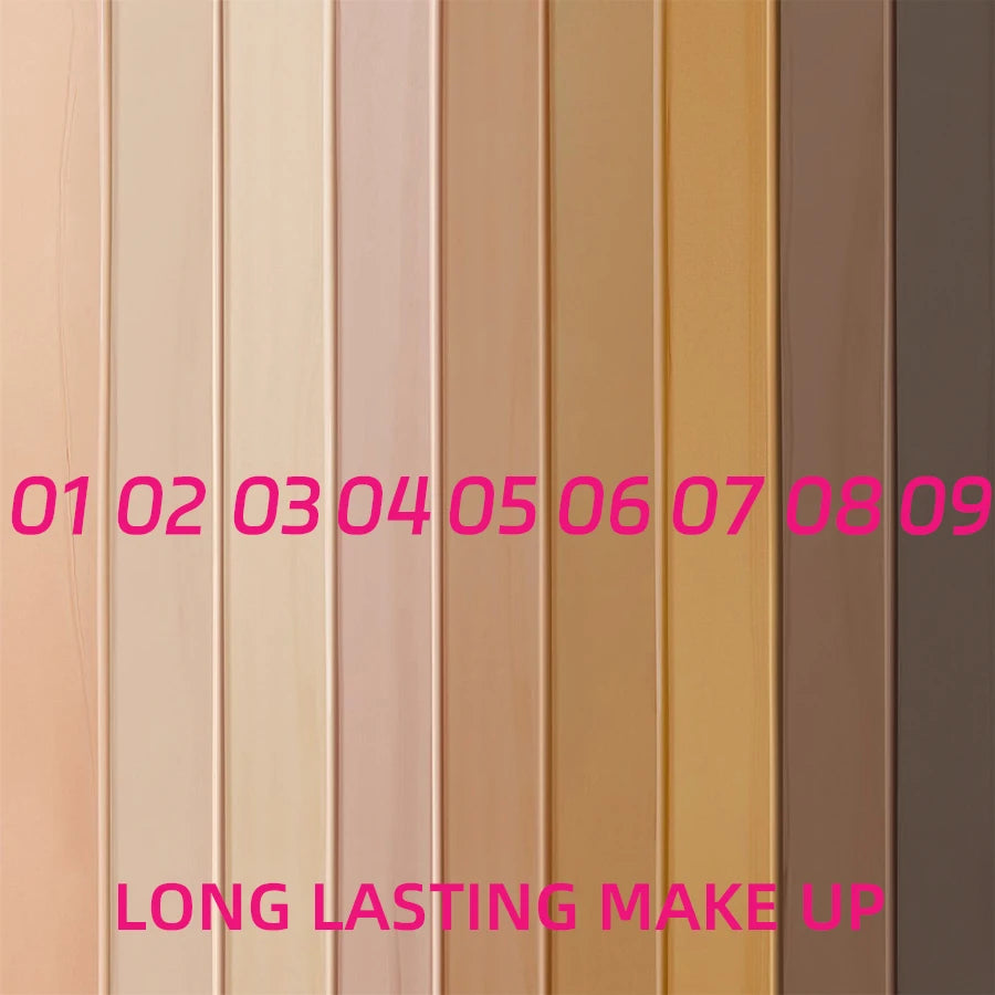 9 Shade Full Coverage Concealer Liquid Foundation makeup high coverage Base