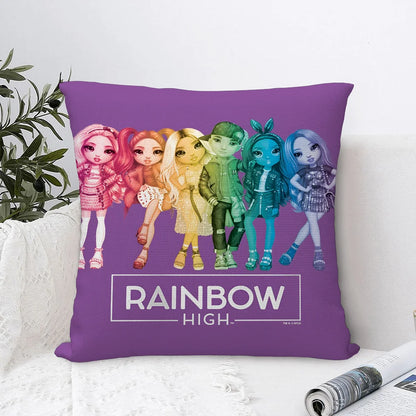 R-Rainbow High Doll Pillow Case Sofa Decorative Home Double-sided Print Plush Square Throw Pillow Covers Cushion Decor Cover