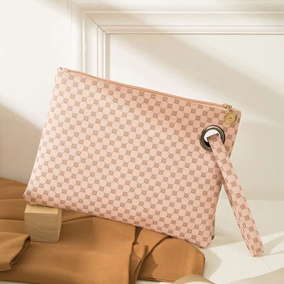 Women’s PU Leather Wristlet – Envelope‑Style Portable Clutch Wallet & Patterned Handbag