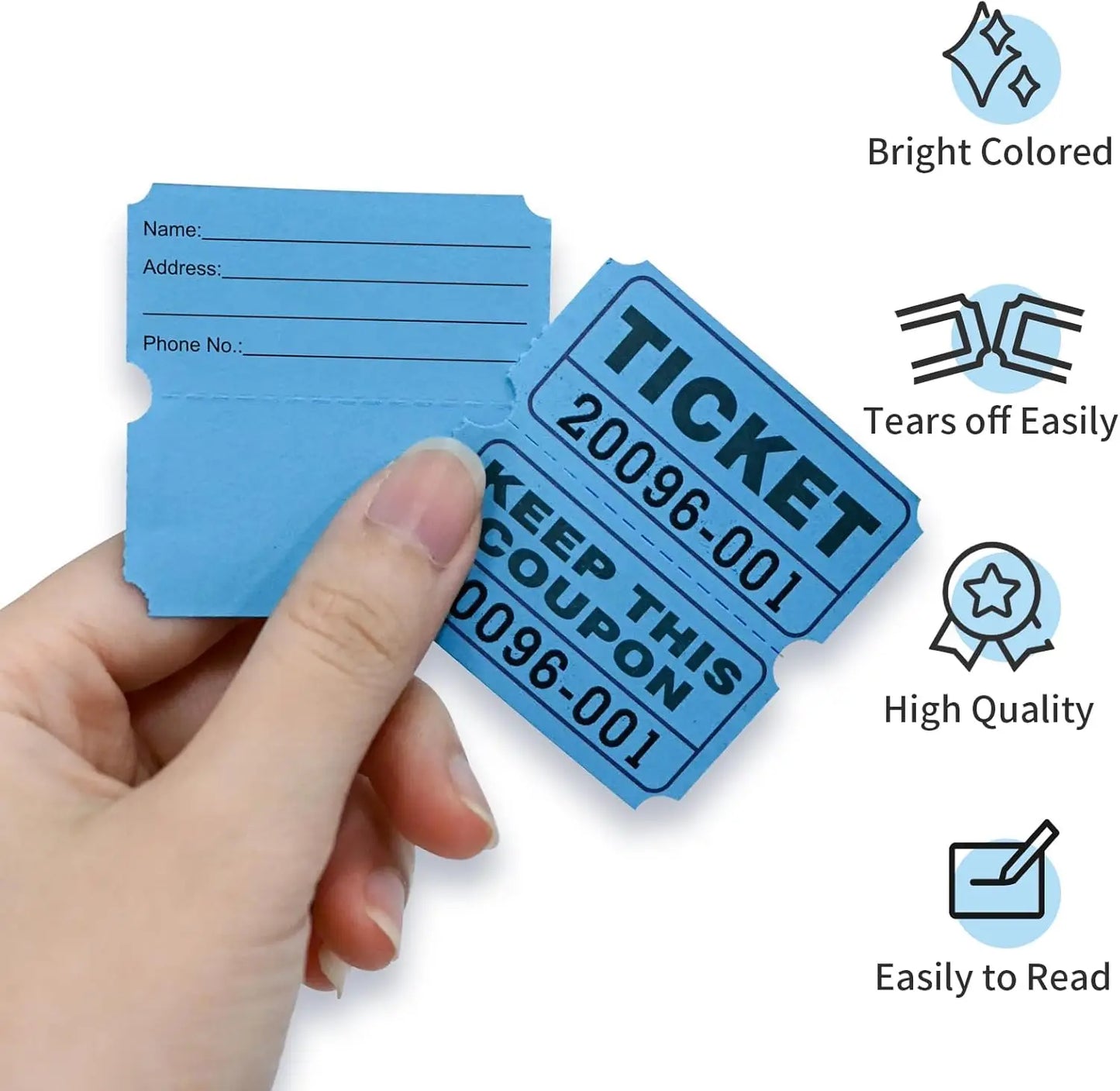 L LIKED Raffle Tickets Double Rolls 1000 per Roll 50/50 Raffle Tickets for Events, Entry, Class Reward, Prizes