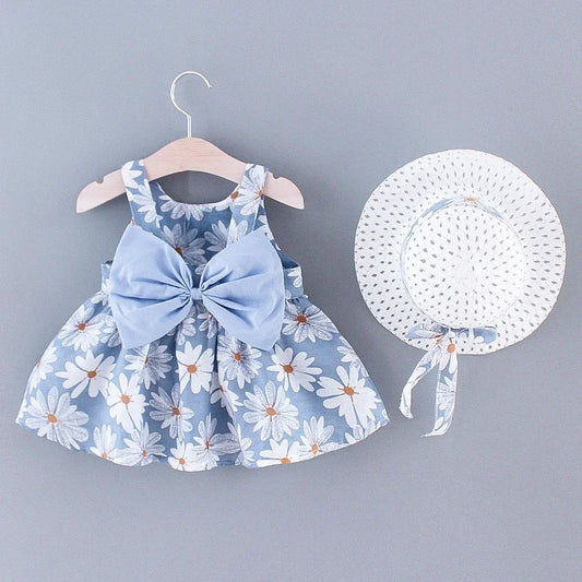 (Girls 0-3 Years Old) Dress Floral Print Dress with Bow