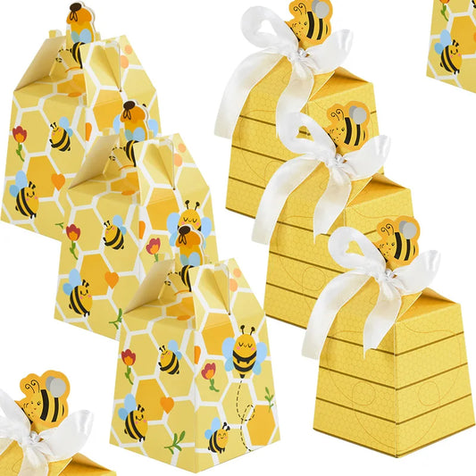 10/30/50pcs Creative Bee Candy Boxes Cookies Gifts Package Paper Box For Kids Bee Birthday Party Baby Shower Wedding Party Decor