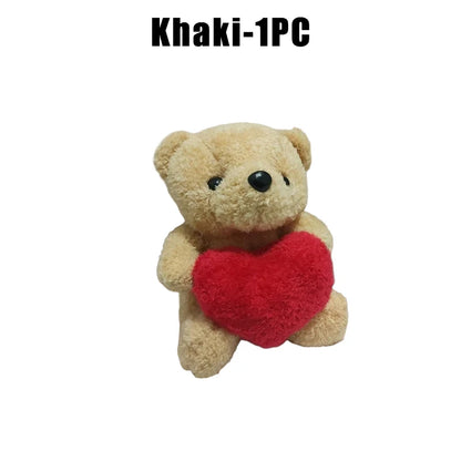20cm Kawaii Heart Teddy Bear Plush Doll Holding Love Stuffed Animal Valentines Gift Christmas Toy for Her Collectors