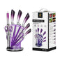 9‑Piece Stainless Steel Kitchen Knife Set – Sharp Non‑Stick Coated Chef Knives with Sharpener