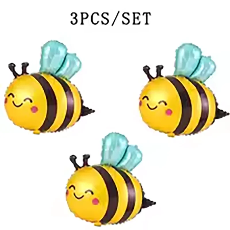 Large Bee & White Daisy Foil Balloon for Kids’ Party Décor