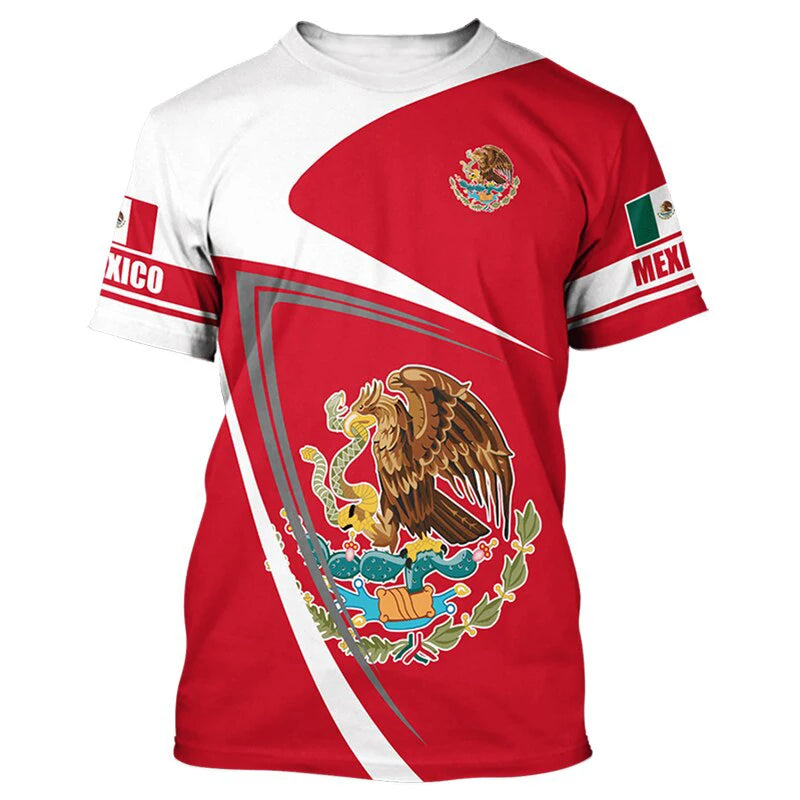 Mexico T-Shirts Mexican Flag 3D Print Streetwear Men Women Fashion Oversized Short Sleeve T Shirt Kids Tees Tops Clothing