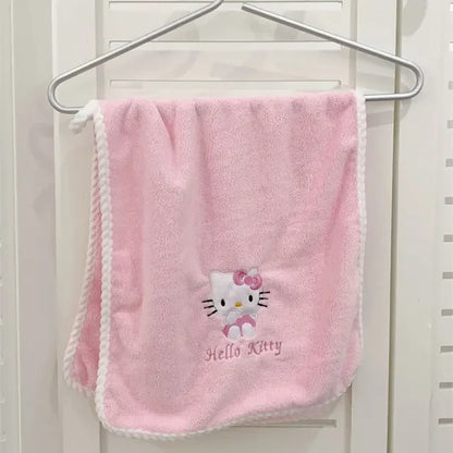 (Hello kitty, Kuromi, Melody ) Anime Sanrio Bath Towels -Soft Face Hand Microfiber Towel and or Face Towel