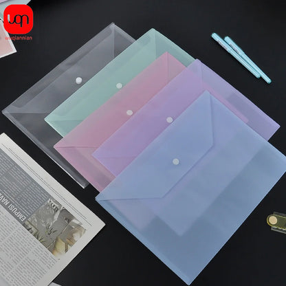 5pcs Plastic Transparent Document Storage Folder  Bag 16C -A4 Paper Size