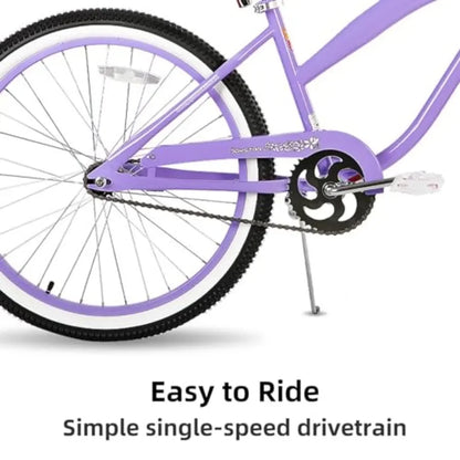 Beach Cruiser Bike for Girls Boys Men Women, 20 24 26 single speed kids cruiser with coaster brake, multiple colors, steel fram