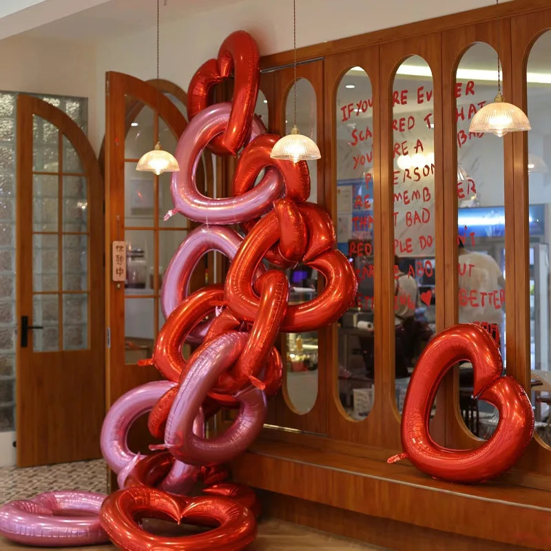 1pc Polychrome 40inch Heart Balloon Large Size Wedding Decor Bride To Be Photobooth Props Balloon Valentine's Day Party Decor