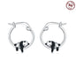 925 Sterling Silver Hoop Earrings Simple Sleeping Cat Earrings For Engagement Wedding Party Birthday Jewelry Gift