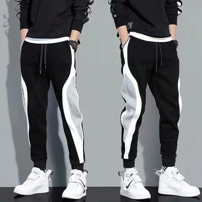 Men's Sports Pants Spring Loose Fitting Leggings Patchwork Running Training Casual Pants