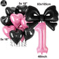 Giant Black Pink Bow Balloon Coquette Birthday Party Decorations Bowknot Balloon for Girls Baby Shower Bridal Wedding Supplies